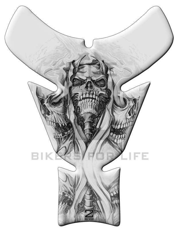 Universal Fit White Reaper Bohemian Rhapsody Tank Pad Protector. A Street Pad which fits most mot...