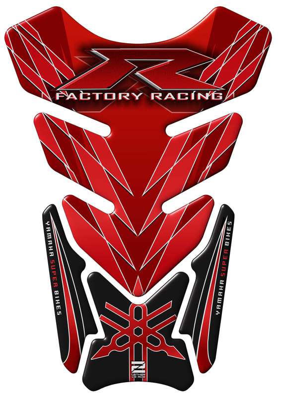 Yamaha Motor Bike Tank Pad. Red and Black Factory Racing R Series Motor Bike Tank Pad Protector.
