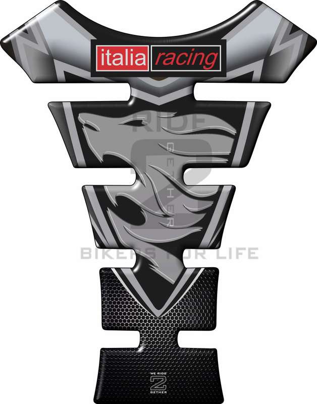 Motor Bike Tank Pad -  Aprilia RSV 1000 - MILLE - RS250 - RSV4 - RSV4R - FALCO etc Black and Silv...