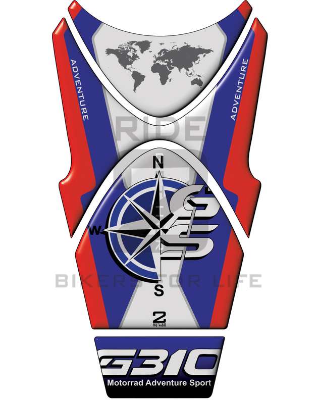 Motor Bike Tank Pad  BMW 310 GS Red and Blue Motor Bike Tank Pad  Protector.  2018 - 2022