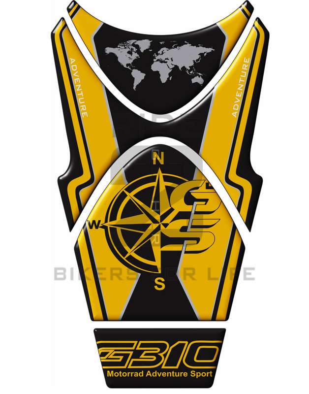 Motor Bike Tank Pad  BMW 310 GS Yellow and Black  Motor Bike Tank Pad  Protector.  2018 - 2022