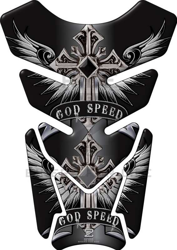 Motor Bike Tank Pad. Religious Range. God Speed Black. Universal Fit. Christian tank pad.