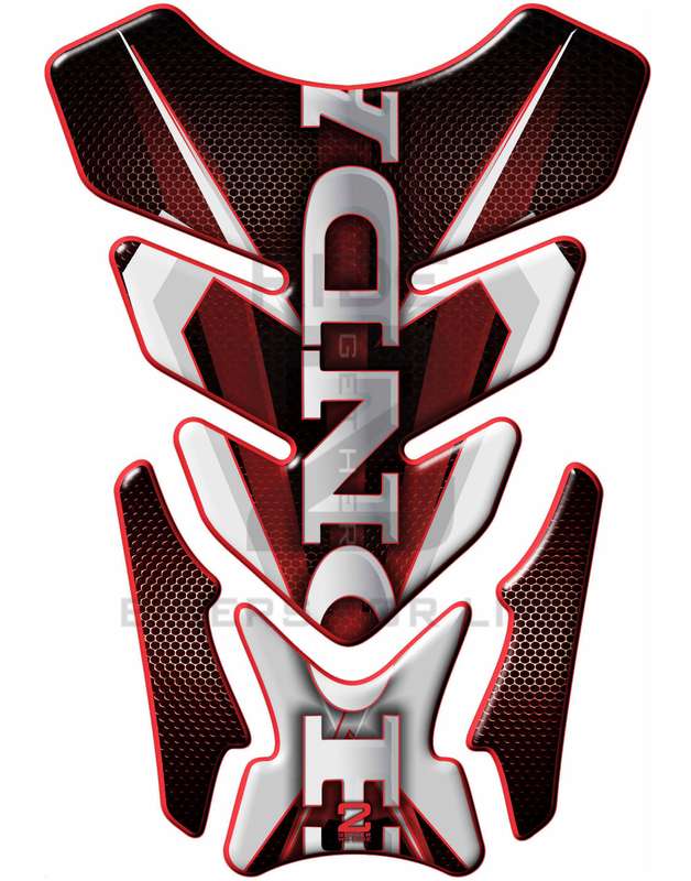 Motor Bike Tank Pad  - Honda Red White and Black Honey comb Tank Pad