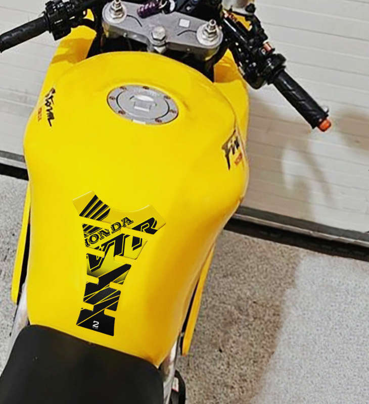 Honda VTR Series, Yellow and Black Protective Tank Pad. Universal Fit.