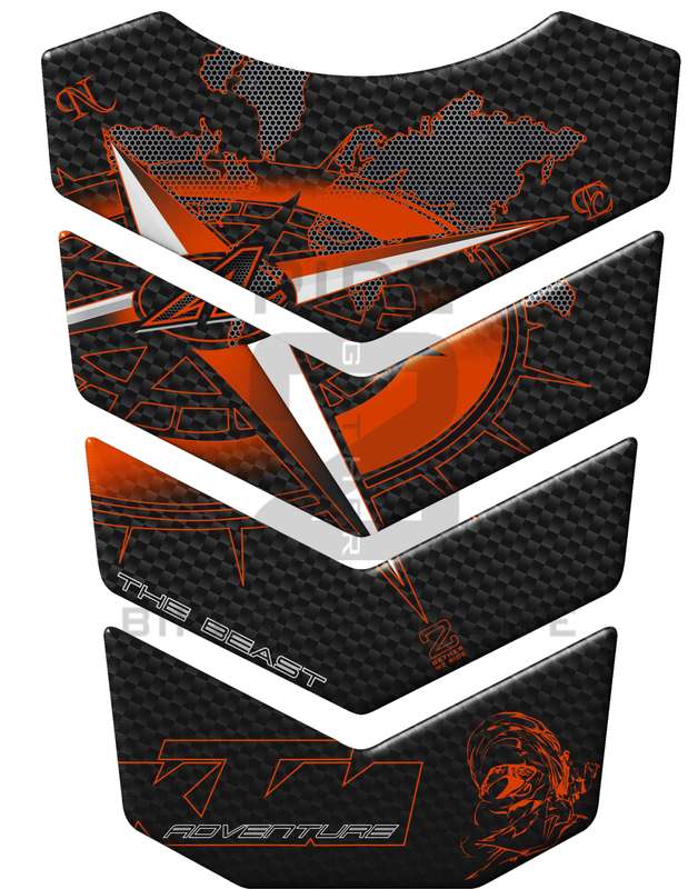 KTM Black Carbon Fibre Adventure . The Beast Generic Tank Pad. A universal Tank Pad which fits mo...