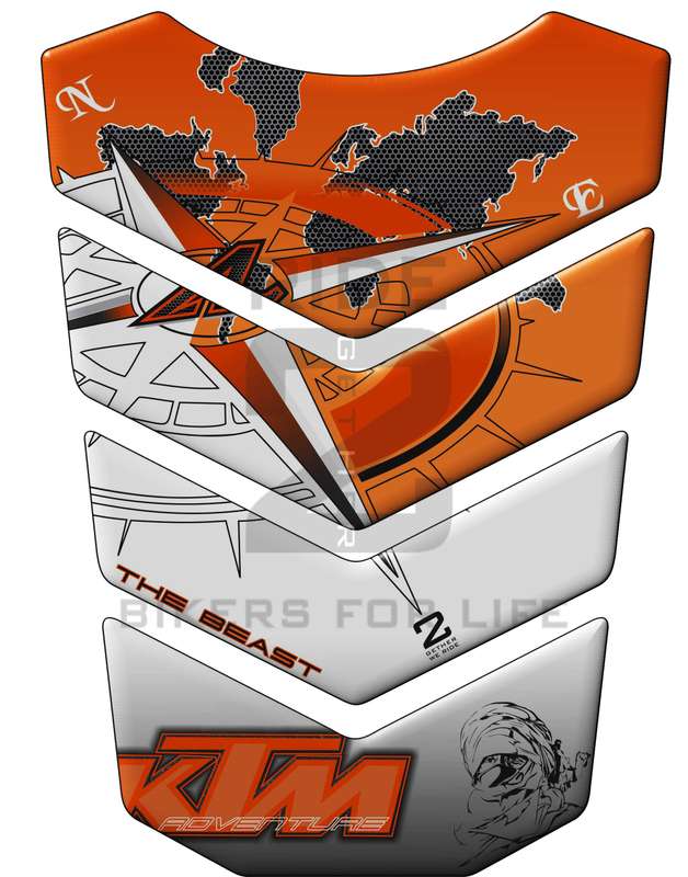 KTM White Adventure . The Beast Generic Tank Pad. A universal Tank Pad which fits most KTM  Motor...
