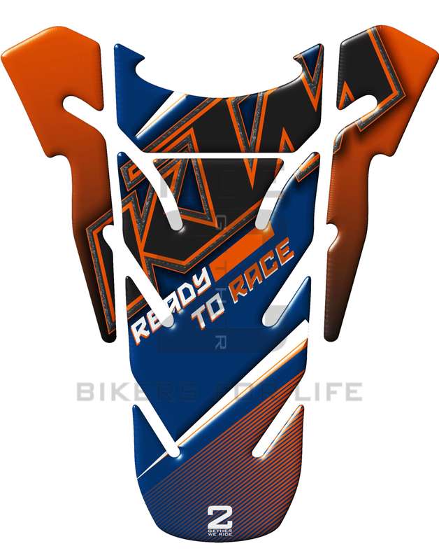 KTM Blue Carbon Fibre Black Generic Tank Pad Protector. A universal tank pad which fit most KTM M...