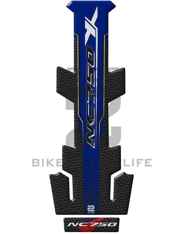 Honda NC 750 X Series, Blue and Black Carbon Fibre Protective Tank Pad. Universal Fit.