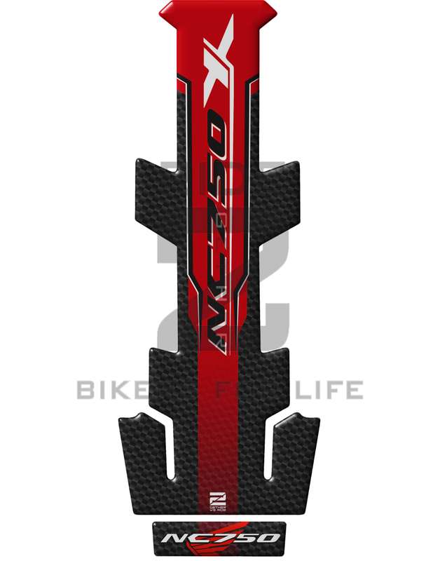 Honda NC 750 X Series, Red and Black Carbon Fibre Protective Tank Pad. Universal Fit.