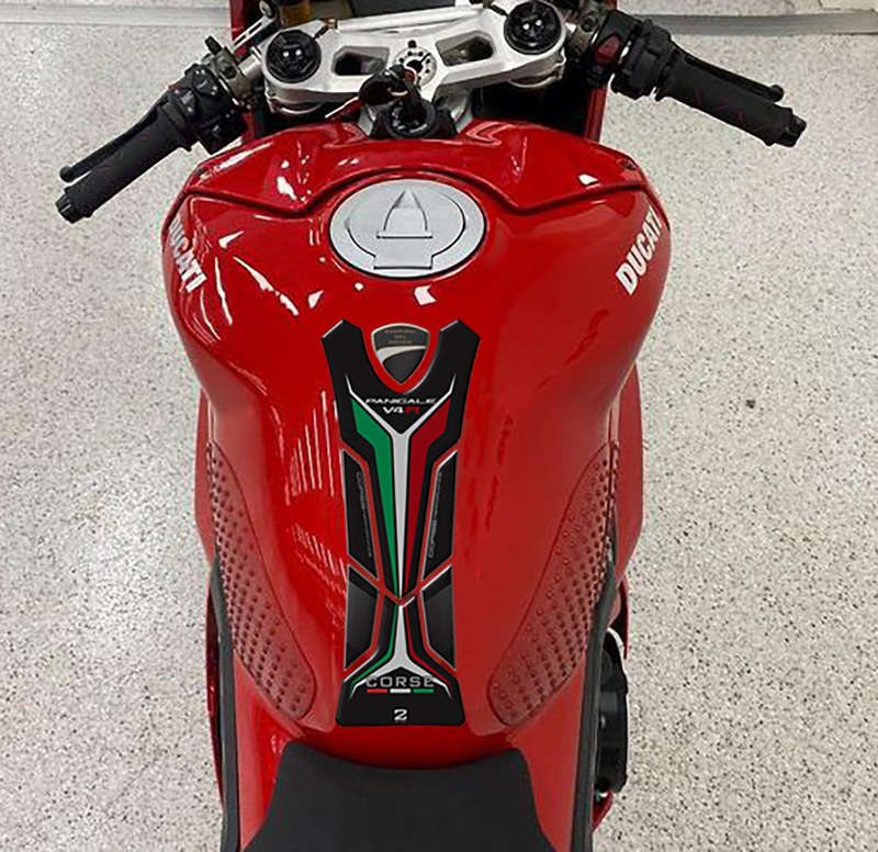 Ducati Panigale V4 R Black and Red Motor Bike Tank Pad Protector
