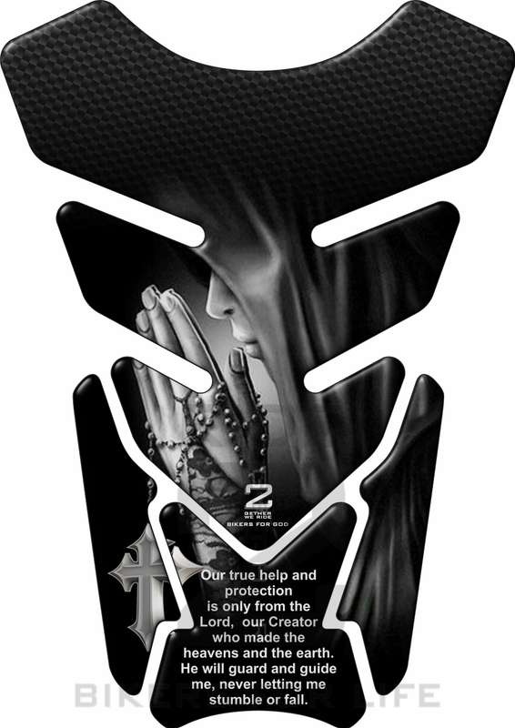 Motor Bike Tank Pad. Religious Range Psalm 121 Black. Universal Fit