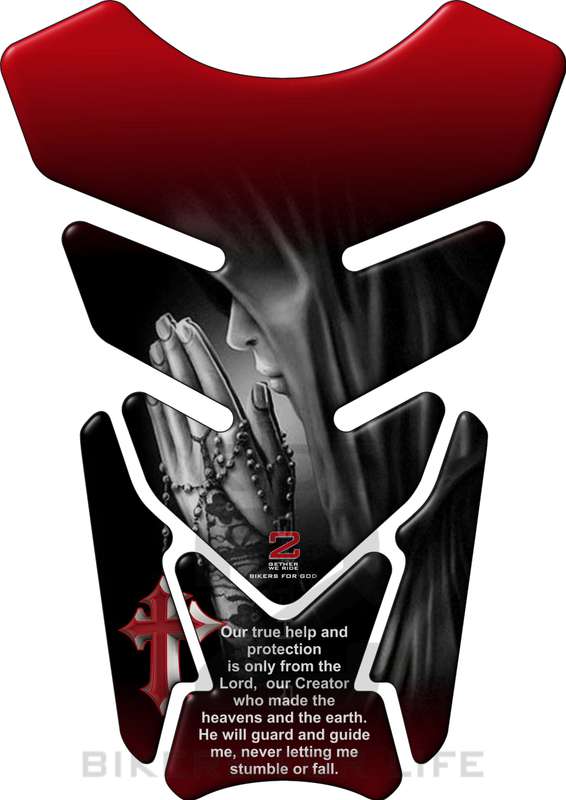 Motor Bike Tank Pad. Religious Range Psalm 121 Red. Universal Fit. Christian tank pad.