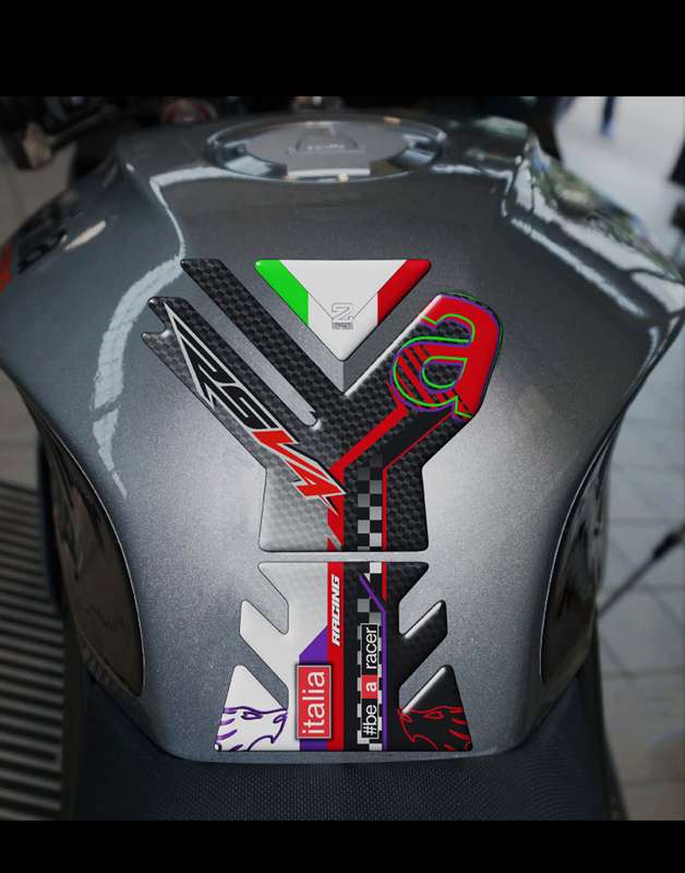 Aprilia RSV4 Purple and Black Carbon Fibre  Motor Bike Tank Pad 2021 -2023