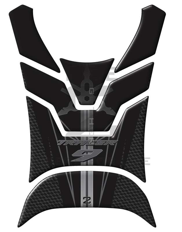 Yamaha Tracer 9 2021 -2023 MT Series. Black and Carbon Motor Bike Tank Pad Protectors.  MT 09. 20...