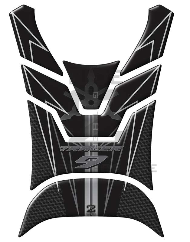 Yamaha Tracer 9 2021 -2023 MT Series. Black and Silver Motor Bike Tank Pad Protectors.  MT 09. 20...