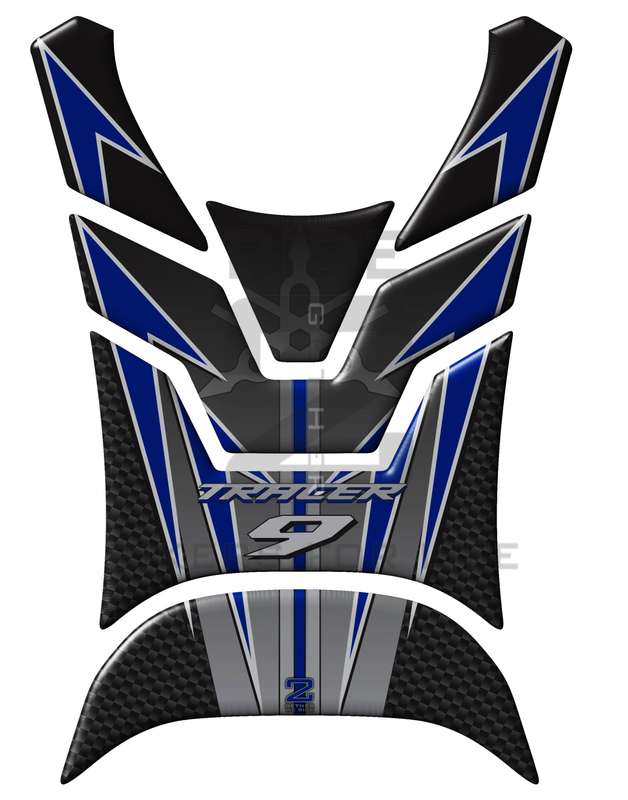 Yamaha Tracer 9 2021 -2023 MT Series. Black and Blue Motor Bike Tank Pad Protectors.  MT 09. 2021...
