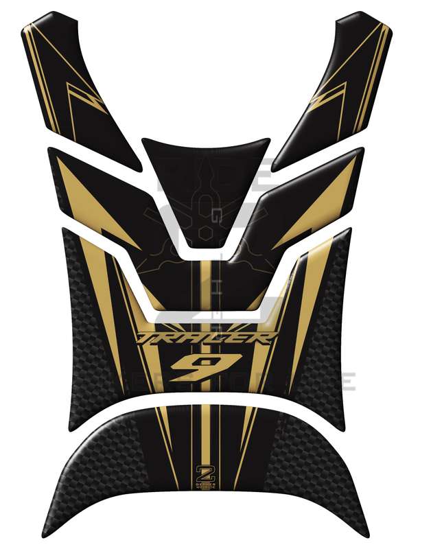 Yamaha Tracer 9 2021 -2023 MT Series. Black and Yellow  Motor Bike Tank Pad Protectors.  MT 09. 2...