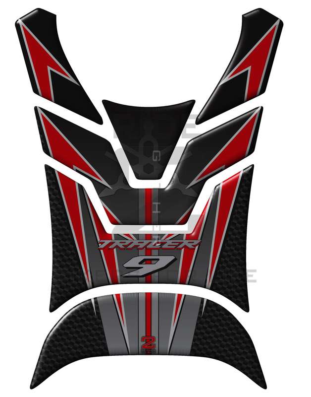 Yamaha Tracer 9 2021 -2023 MT Series. Black and Red  Motor Bike Tank Pad Protectors.  MT 09. 2021...