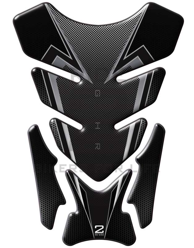 Universal Fit Black Carbon Fibre Motor Bike Tank Pad Protector. A Street Pad which fits most moto...