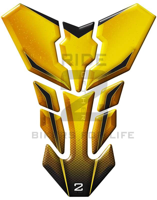 Universal Fit Yellow Gold Metal Transformer Motor Bike Tank Pad Protector. A Street Pad which fit...