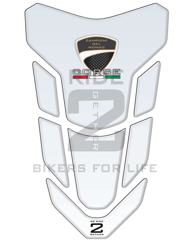 Ducati V4 White Motor Bike Tank Pad