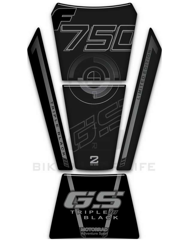 BMW F 750 GS Triple Black Motor Bike Tank Pad / Protector. Limited Edition
