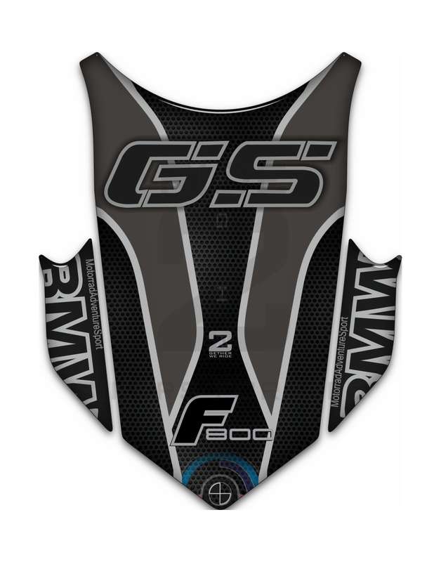 BMW F 800 GS Black and Grey Motor Bike Tank Pad / Protector 2013 - 2017