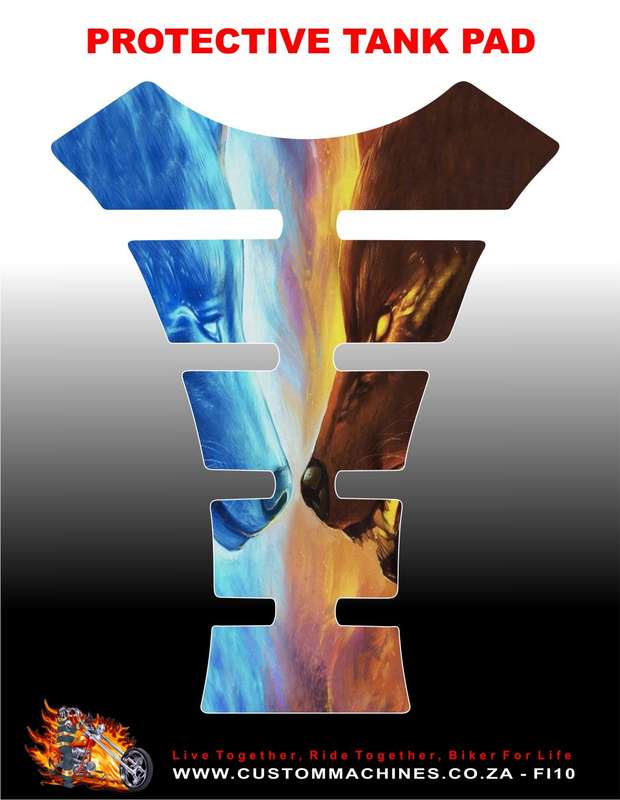 Universal Fit Fire and Ice Neon Wolf Tank Pad