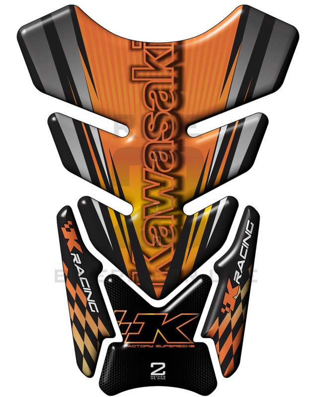 Kawasaki zx6 zx7 zx9 zx10 etc Green Orange Tank Pad Protector