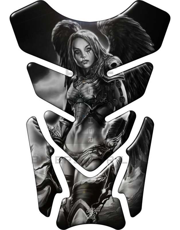 Street Pad Black Amazon Warrior with Angelic Wings. Universal Fit. A Street Pad which fits most m...