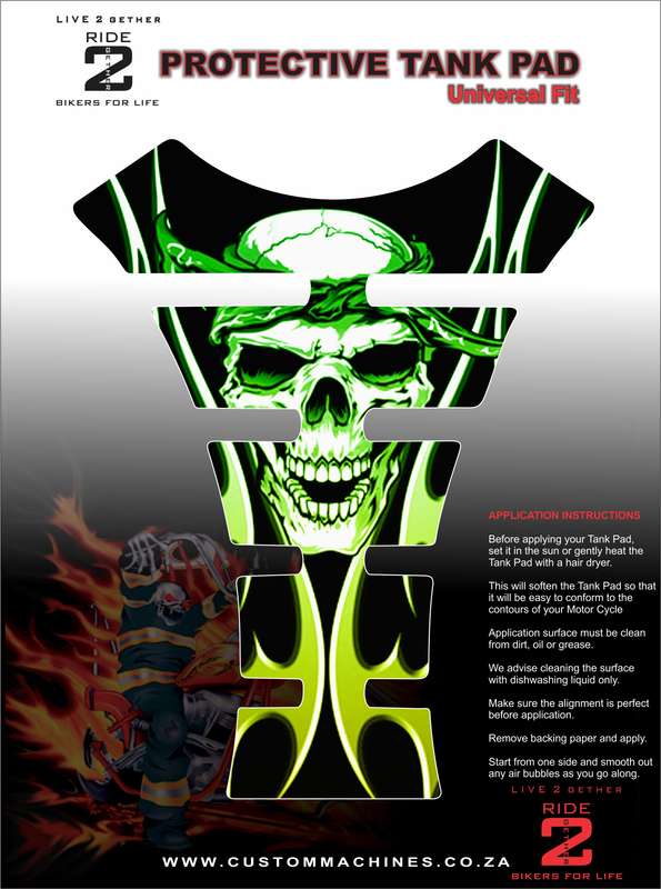 Universal Fit Green and Yellow  Reaper Tank Pad