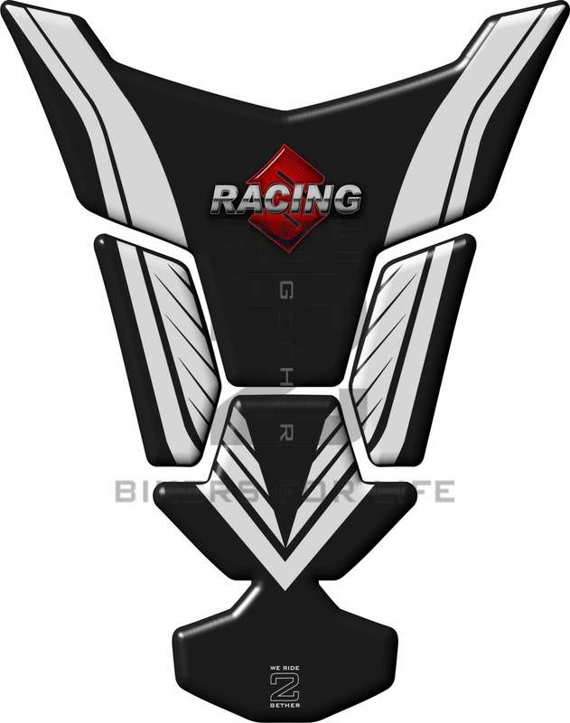 Suzuki Black and White  Tank Pad Protector. Fits 2016 - 2022 models