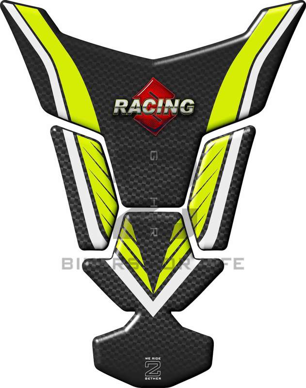 Suzuki Green Neon Carbon Fibre Tank Pad Protector. Fits 2016 - 2022 models