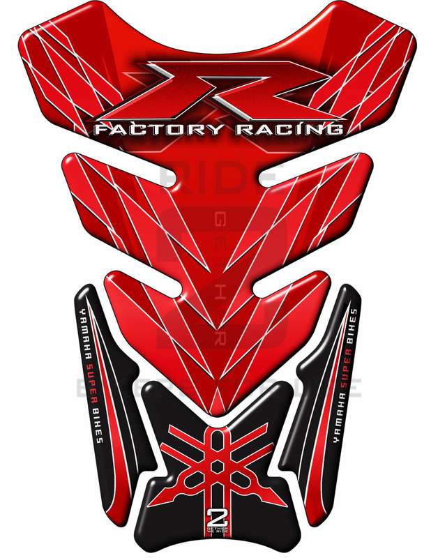 Yamaha Red and Black Factory Racing R Series Motor Bike Tank Pad Protectors