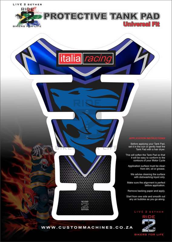 Aprilia Aprilia RSV 1000 - MILLE - RS250 - RSV4 - RSV4R - FALCO etc  Blue Motor Bike Tank Pad / P...