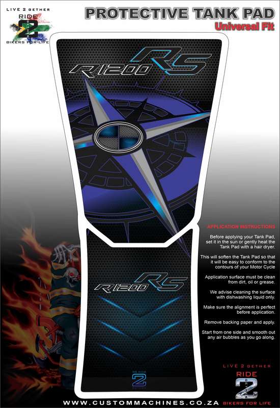 BMW R 1200 RS Blue Bike Tank Pad