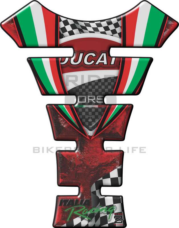Ducati Red Pitted Metal Motor Bike Tank Pad