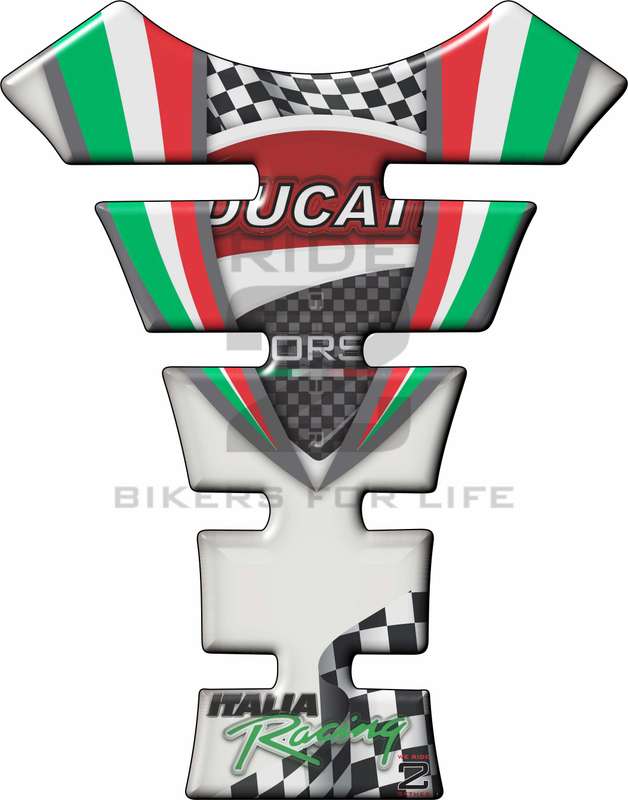 Ducati White Glass Tank Pad