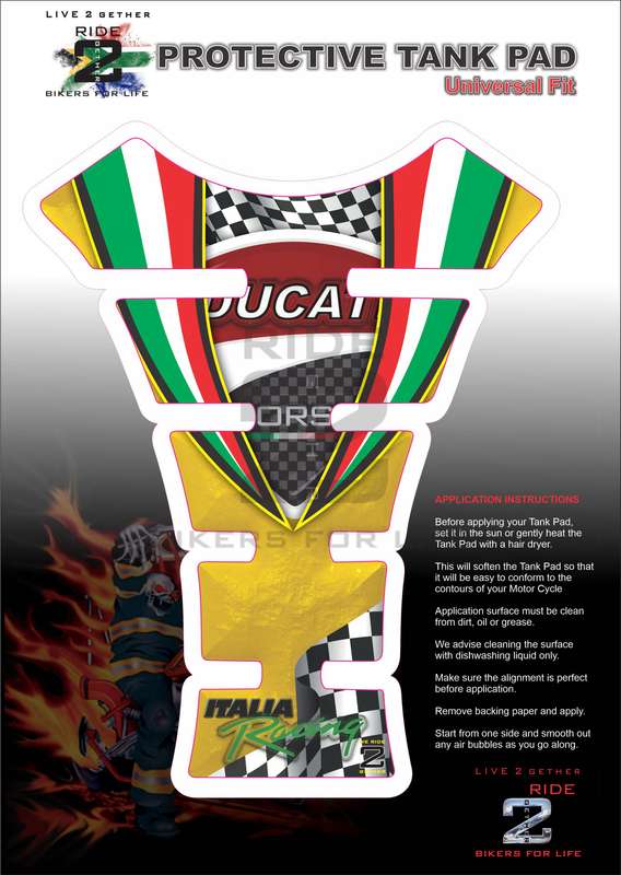 Ducati Yellow Pitted Tank Pad