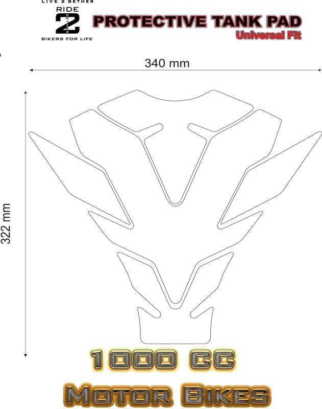 Yamaha Samurai Black 1000 CC Motor Bike Tank Pad Protectors