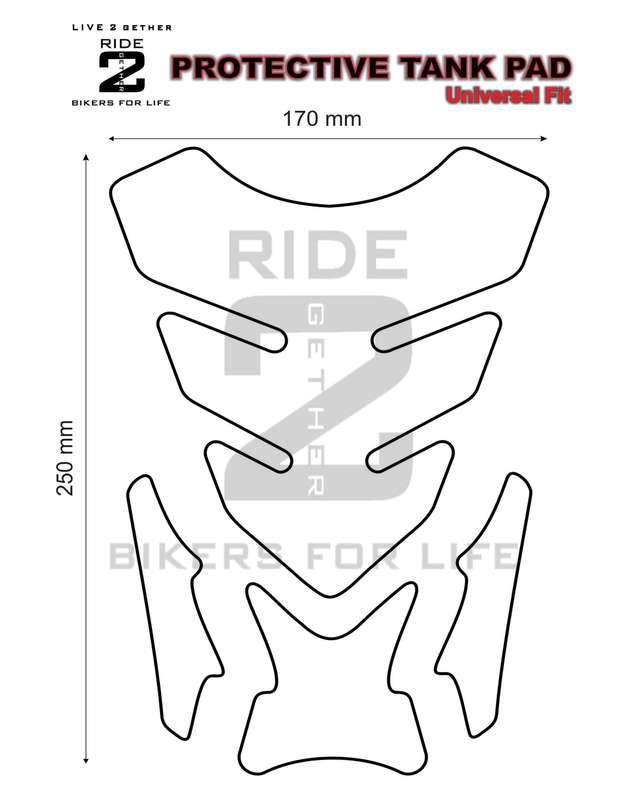 Universal Fit Red Ghost Reaper Motor Bike Tank Pad Protector. A Street Pad which fits most motorc...
