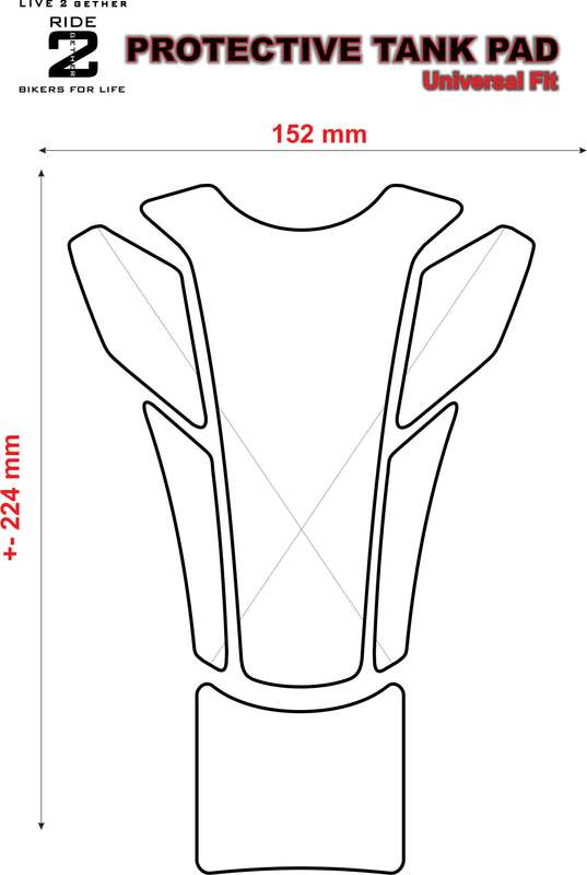 Yamaha Factory Racing Black and Silver Universal Fit Motor Bike Tank Pad Protectors