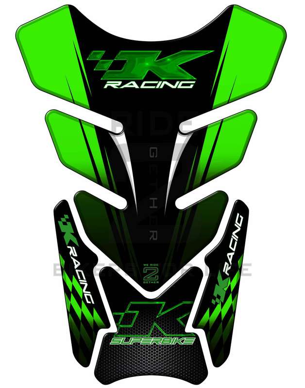Kawasaki K Racing Green and Black Tank Pad / Protector