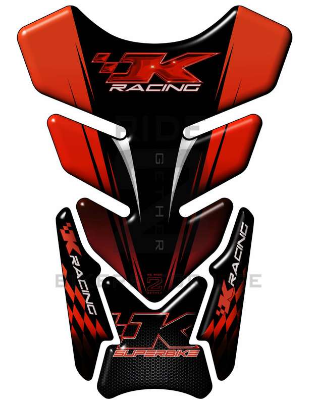 Kawasaki K Racing Red and Black Tank Pad / Protector