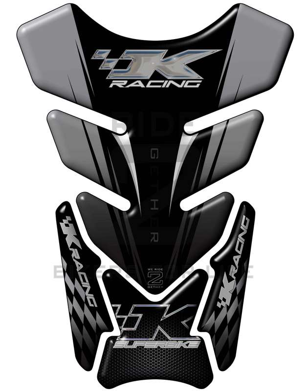 Kawasaki K Racing Grey and Black Tank Pad / Protector