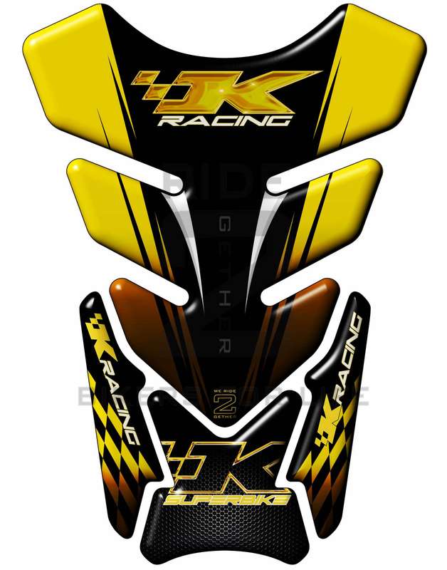 Kawasaki K Racing Yellow and Black Tank Pad / Protector