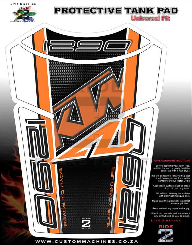 KTM Adventure 1290 Generic White Tank Pad