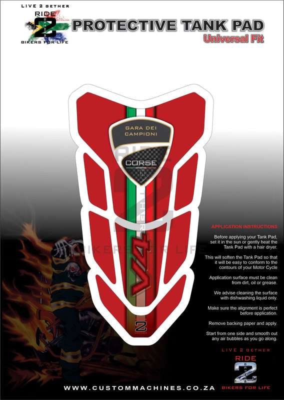 Ducati Panigale V4 Red  Motor Bike Tank Pad