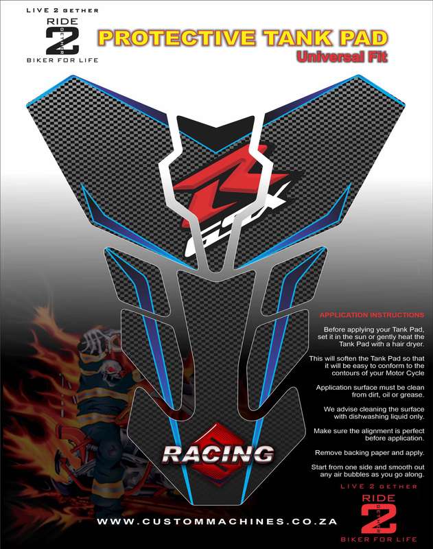 Suzuki Carbon Fibre Blue Trim Tank Pad