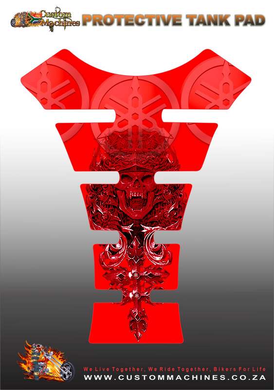 Yamaha Red Skull Motor Bike Tank Pad Protectors